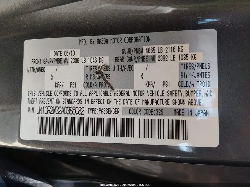 2010 MAZDA MAZDA5 TOURING