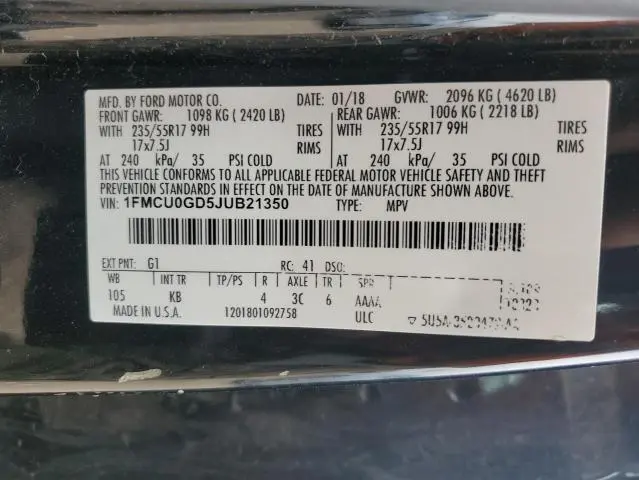 2018 FORD ESCAPE SE  