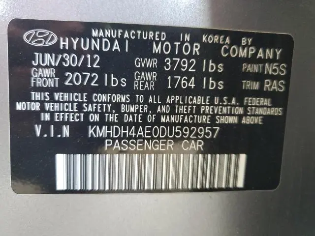 2013 HYUNDAI ELANTRA GLS  