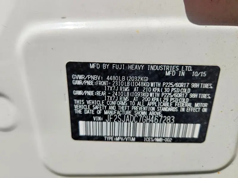 2016 SUBARU FORESTER 2.5I PREMIUM  