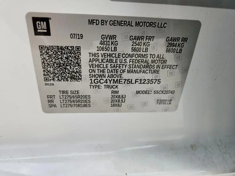 2020 CHEVROLET SILVERADO K2500 CUSTOM  