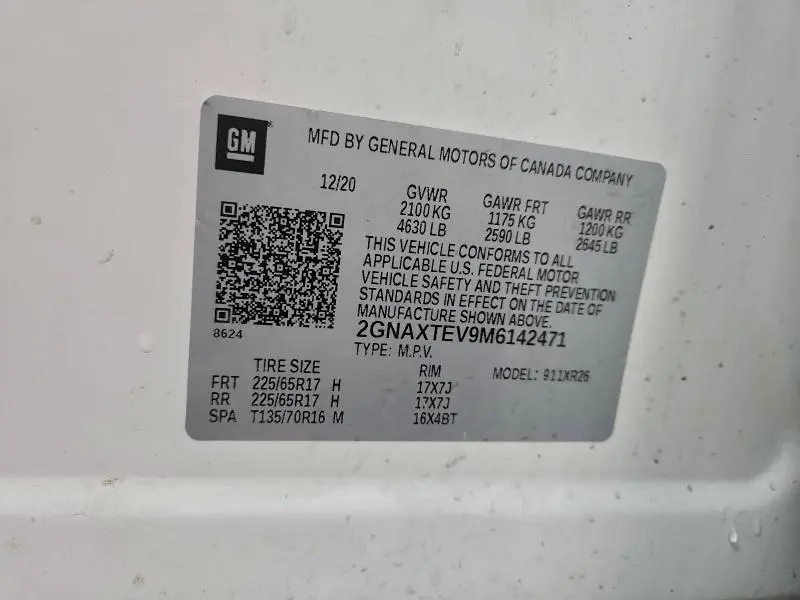 2021 CHEVROLET EQUINOX LT  