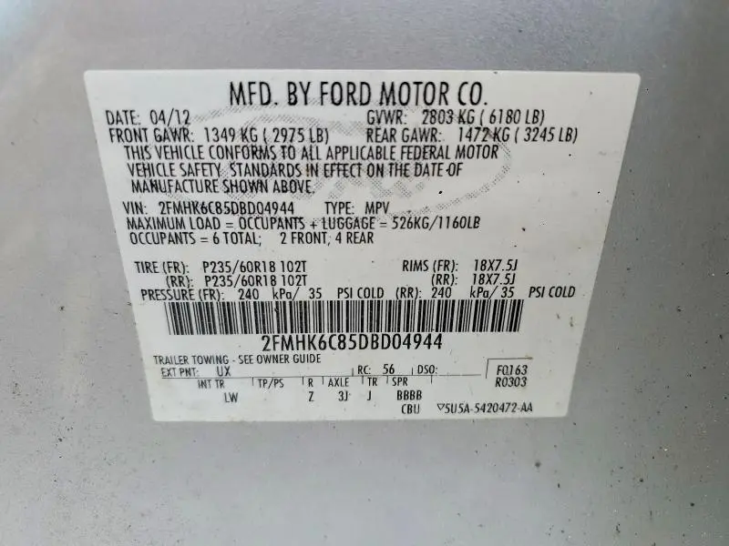 2013 FORD FLEX SEL  