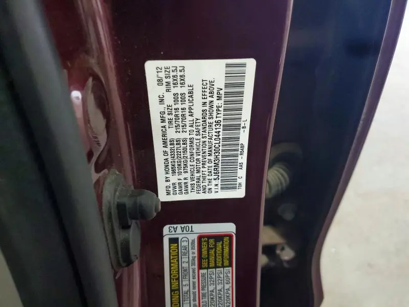 2012 HONDA CR-V LX  