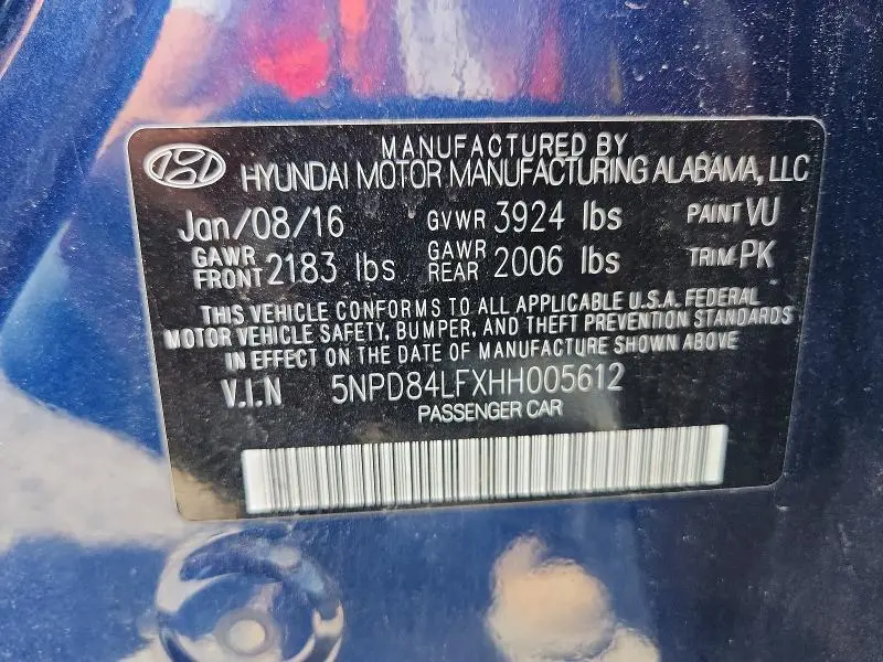 2017 HYUNDAI ELANTRA SE  