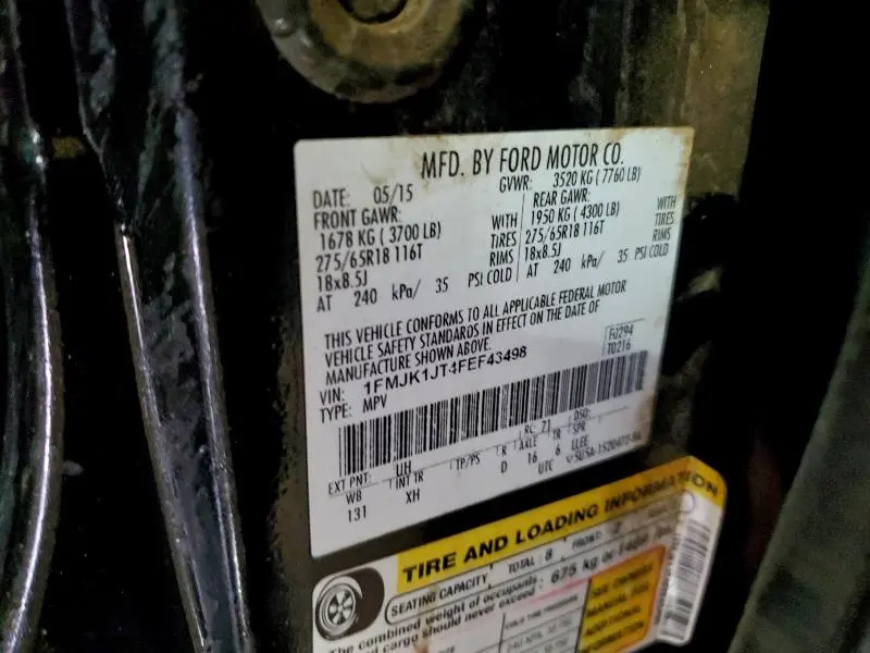 2015 FORD EXPEDITION EL XLT  