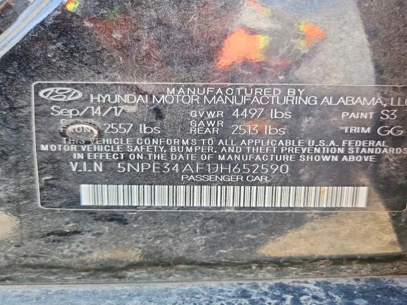 2018 HYUNDAI SONATA SEL  