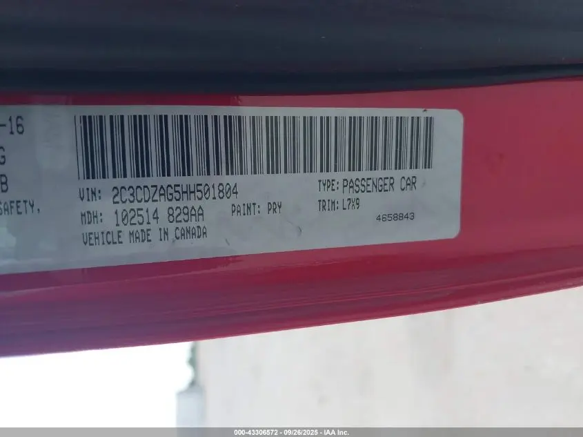 2017 DODGE CHALLENGER SXT