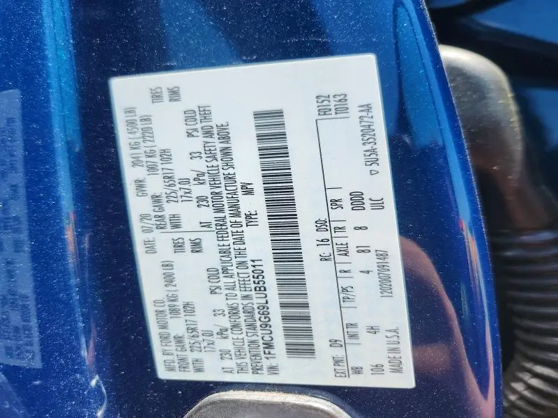 2020 FORD ESCAPE SE  
