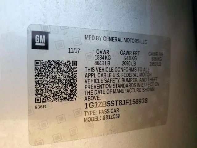 2018 CHEVROLET MALIBU LS  