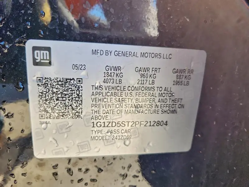 2023 CHEVROLET MALIBU LT  