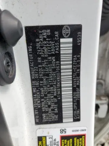 2022 TOYOTA CAMRY XSE  