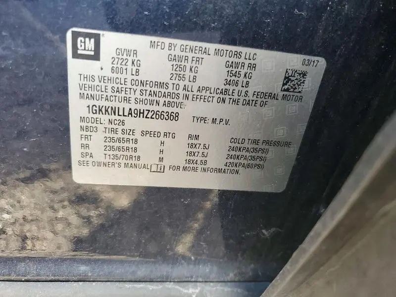2017 GMC ACADIA SLE  