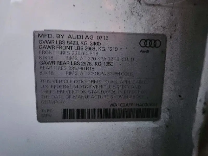 2017 AUDI Q5 PREMIUM  