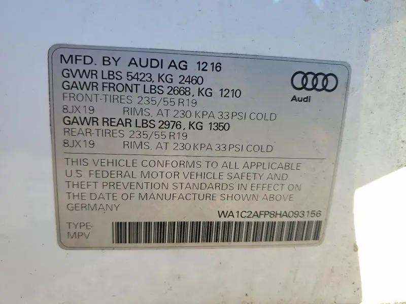 2017 AUDI Q5 PREMIUM  