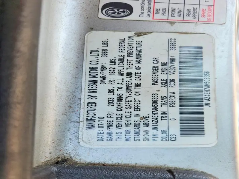 2010 NISSAN 370Z BASE  