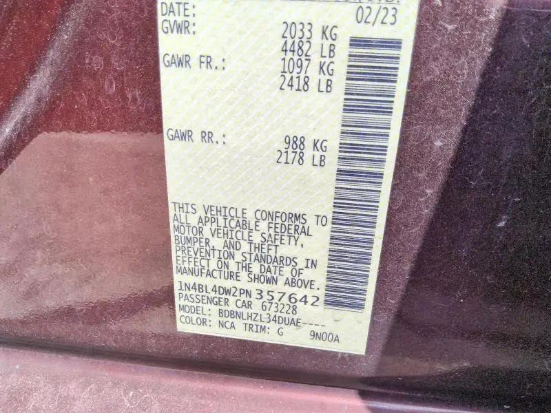 2023 NISSAN ALTIMA SV  
