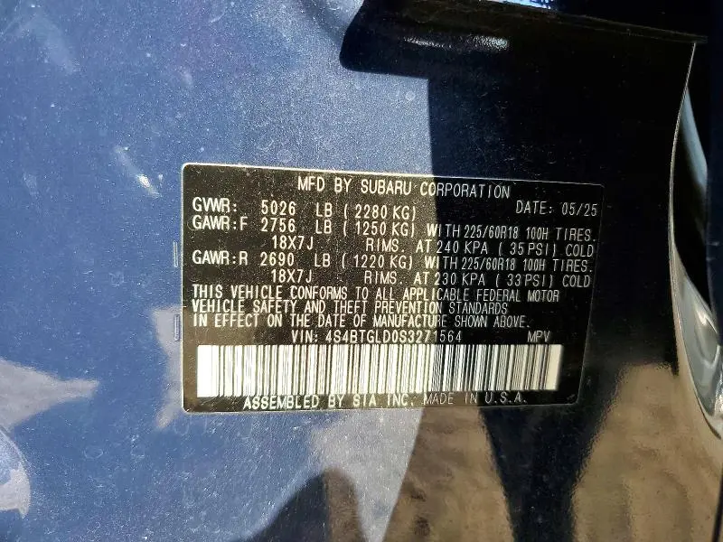 2025 SUBARU OUTBACK ONYX EDITION XT  