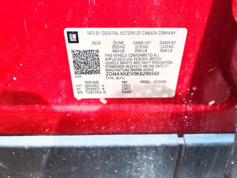2019 CHEVROLET EQUINOX LT  