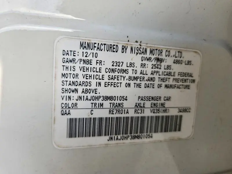 2011 INFINITI EX35 BASE  