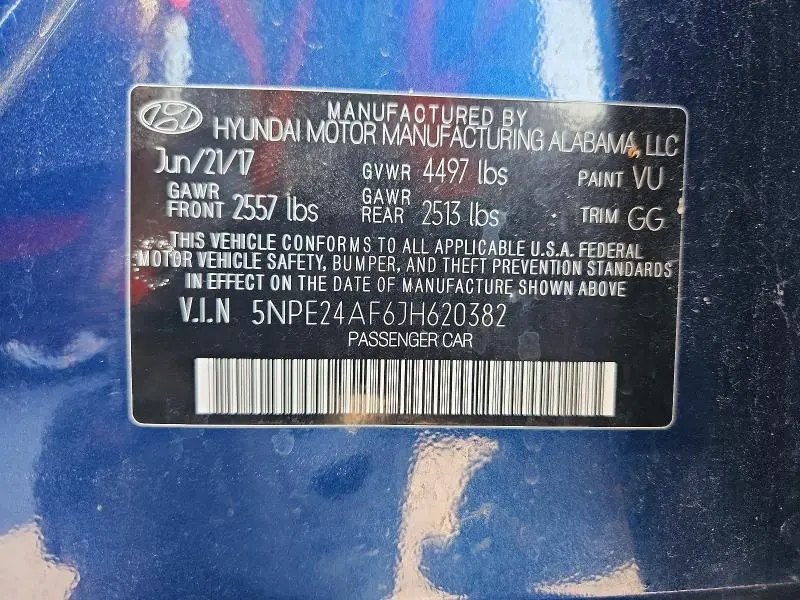 2018 HYUNDAI SONATA SE  