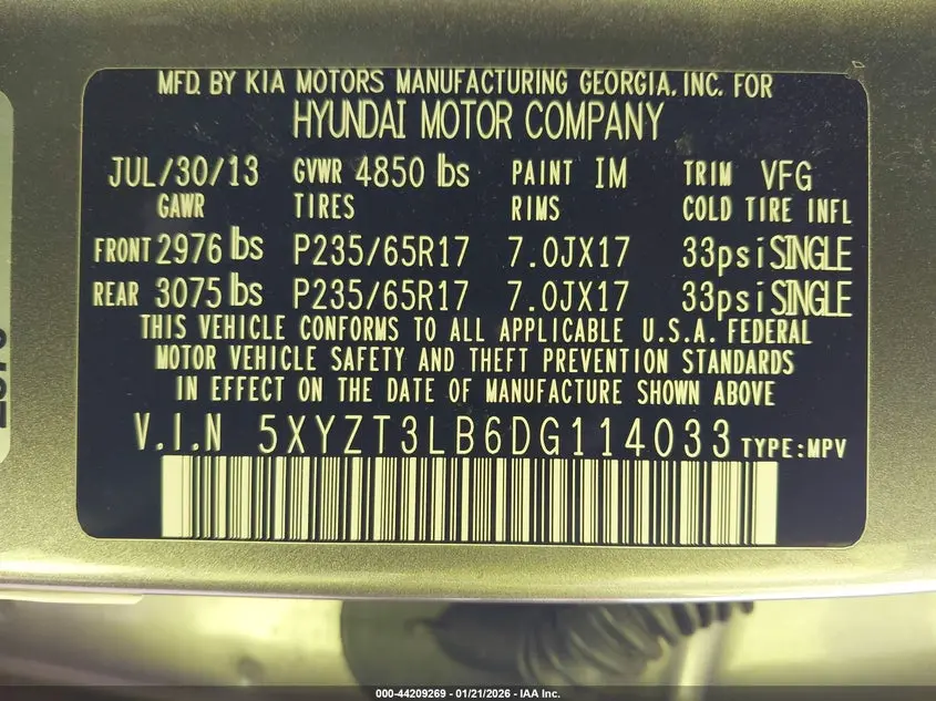 2013 HYUNDAI SANTA FE SPORT