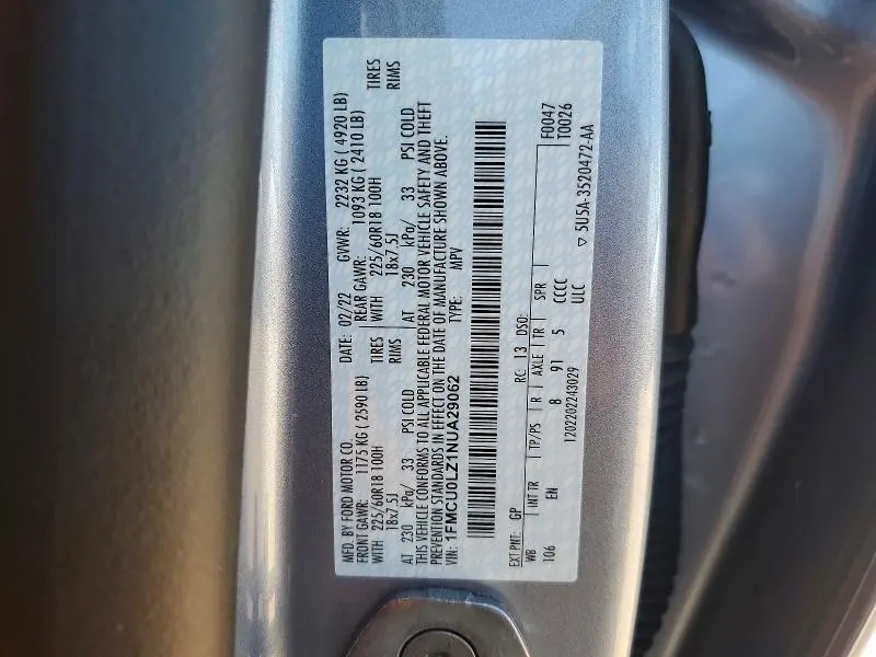 2022 FORD ESCAPE TITANIUM  