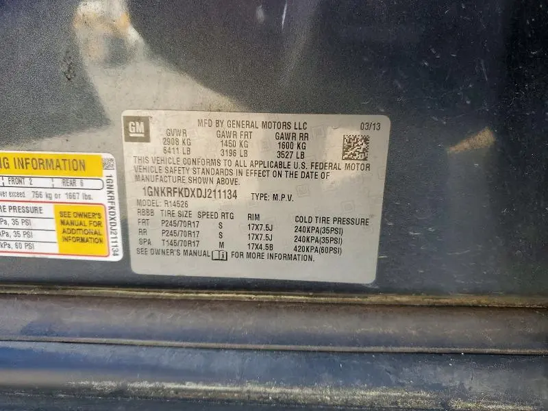 2013 CHEVROLET TRAVERSE LS  