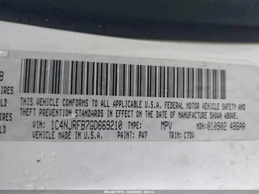 2016 JEEP PATRIOT LATITUDE