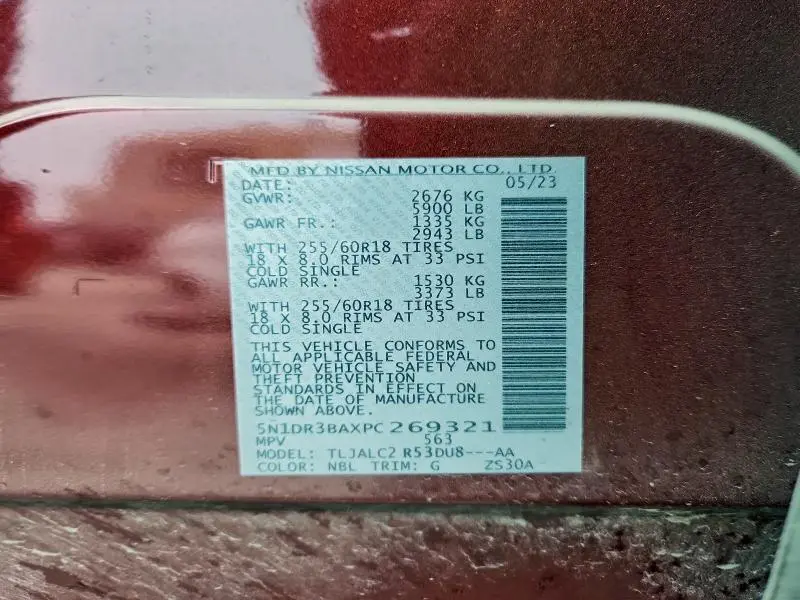 2023 NISSAN PATHFINDER SV  