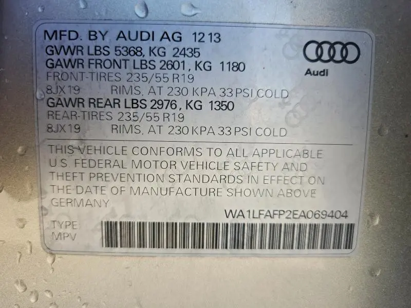 2014 AUDI Q5 PREMIUM PLUS  