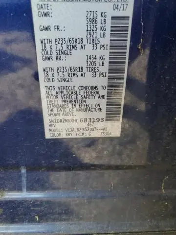 2017 NISSAN PATHFINDER S  