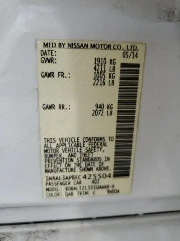 2014 NISSAN ALTIMA 2.5  