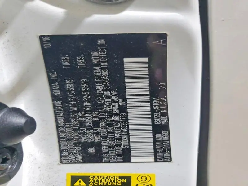 2016 TOYOTA HIGHLANDER LIMITED  