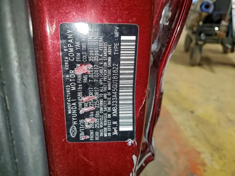 2016 HYUNDAI TUCSON LIMITED  