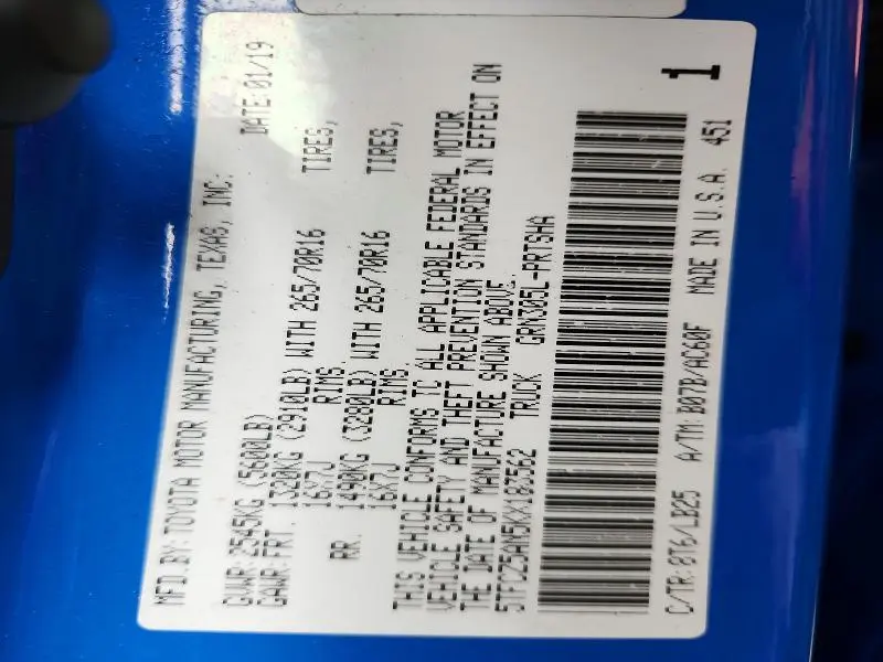 2019 TOYOTA TACOMA DOUBLE CAB  