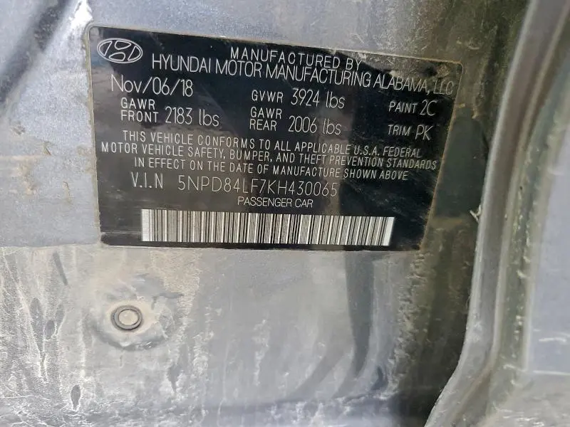 2019 HYUNDAI ELANTRA SEL  