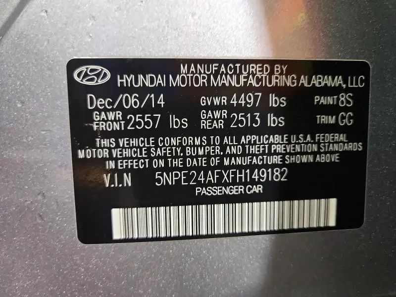 2015 HYUNDAI SONATA SE  