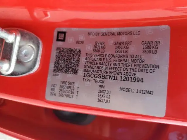 2020 CHEVROLET COLORADO   
