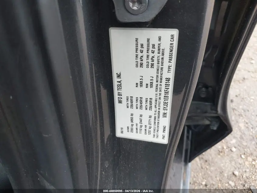 2019 TESLA MODEL 3 LONG RANGE/PERFORMANCE