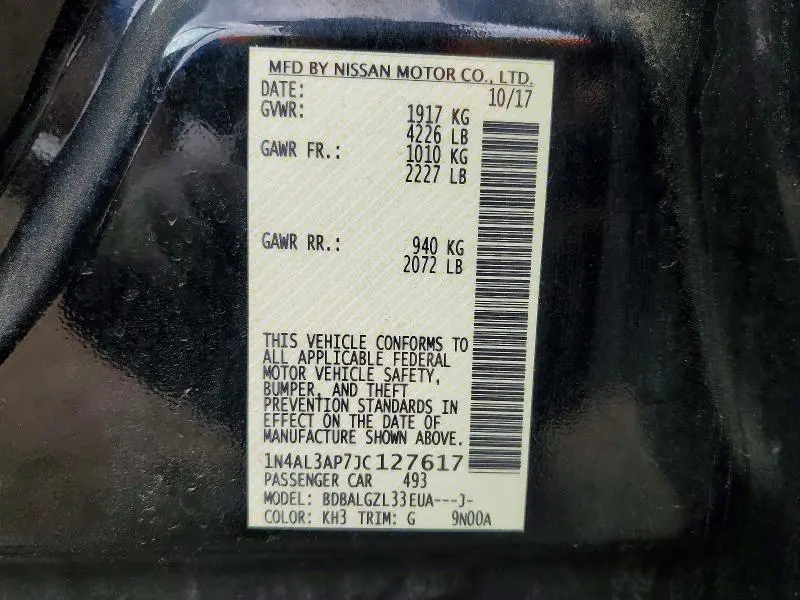 2018 NISSAN ALTIMA 2.5 S  