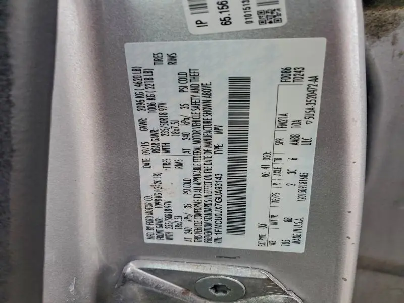 2016 FORD ESCAPE TITANIUM  