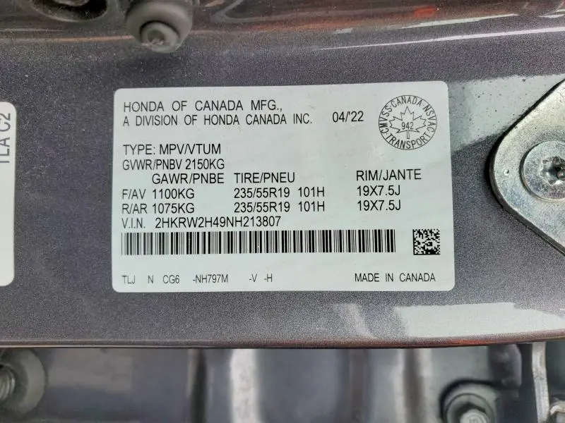 2022 HONDA CR-V SPORT  
