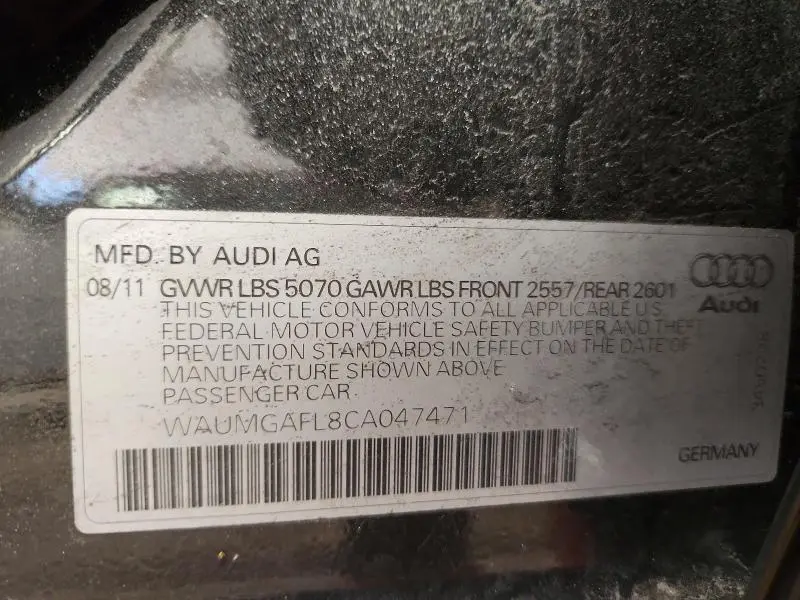 2012 AUDI S4 PRESTIGE  