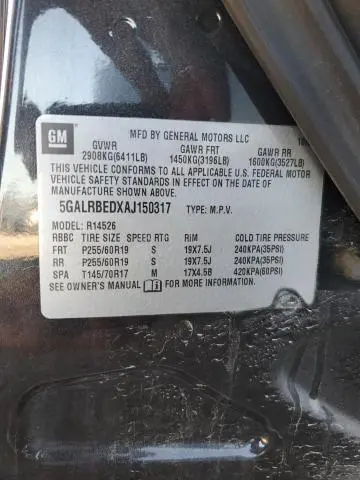 2010 BUICK ENCLAVE CXL  