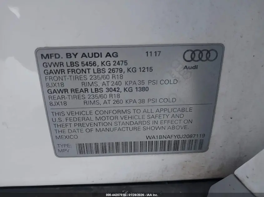 2018 AUDI Q5 2.0T PREMIUM/2.0T TECH PREMIUM