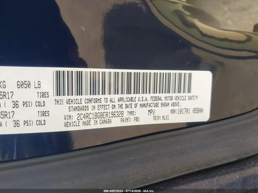 2014 CHRYSLER TOWN & COUNTRY TOURING