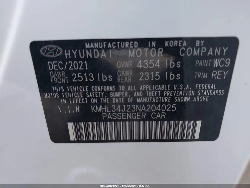 2022 HYUNDAI SONATA LIMITED