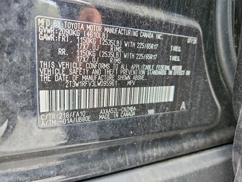 2020 TOYOTA RAV4 XLE  