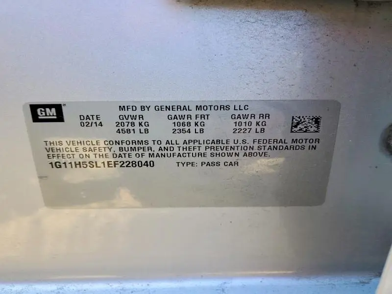 2014 CHEVROLET MALIBU LTZ  